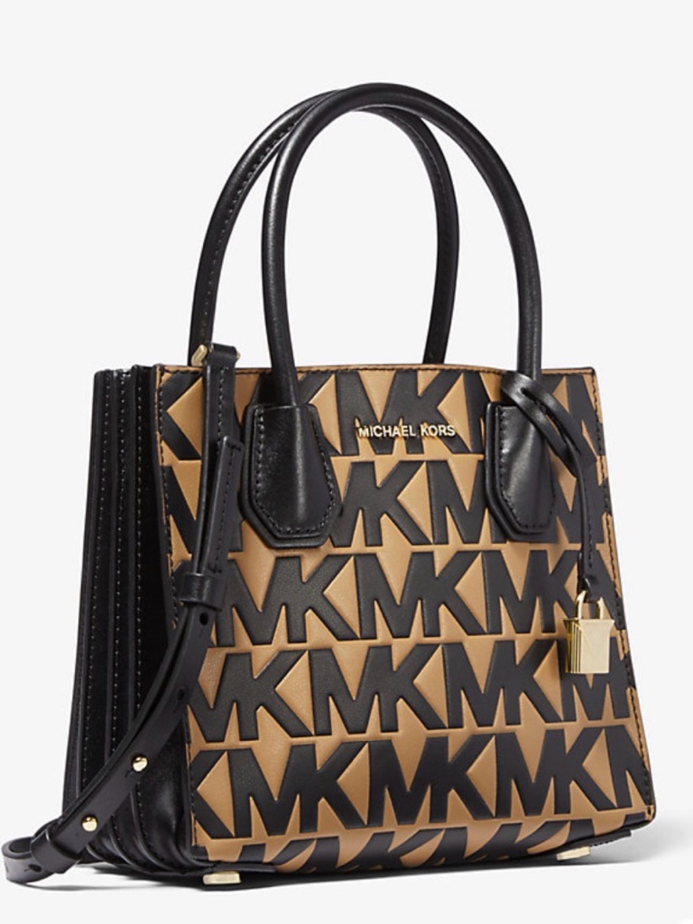 MICHAEL KORS Mercer Medium Logo-Embossed Leather Accordion Crossbody Bag